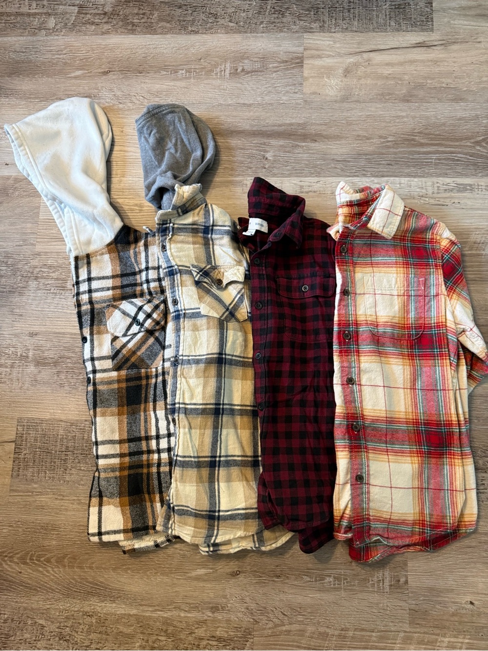 Boys Misc. Plaid Button Down Flannel Shirt Bundle Size Large (10/12)